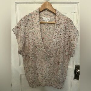 80’s Knit Sweater Vest Women’s EU size 46, 2X white with speckles